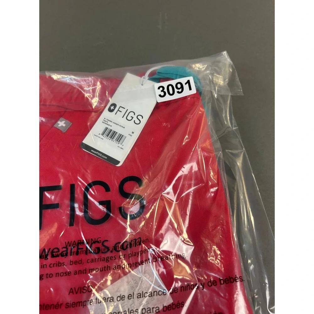 Figs Tansen Jogger Scrub Pants Mens Medium Red M23SW2016 FIONx Stretch Medical